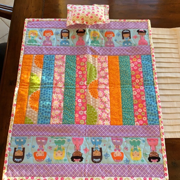 Darling Hand made doll quilt and pillow 💝 - Picture 2 of 8